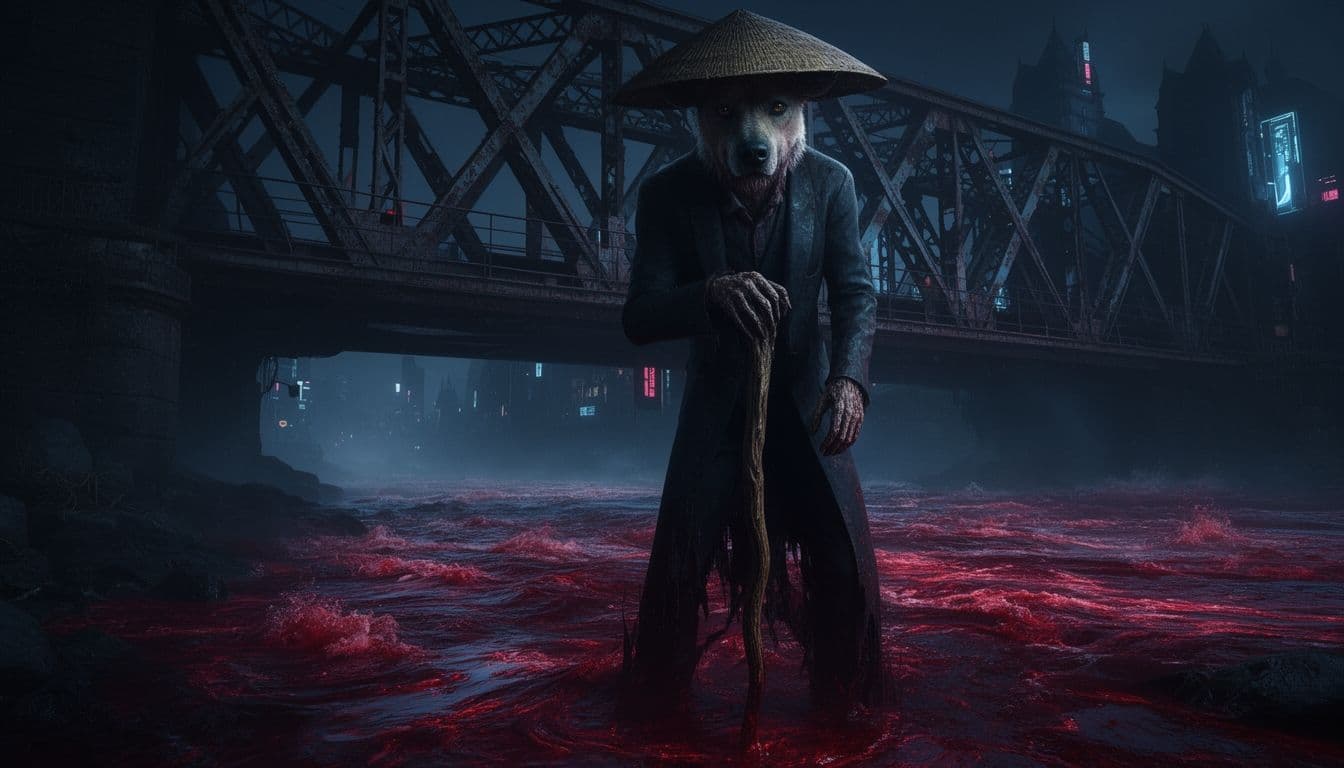 Bóng Ma Dưới Chân Cầu: Lời Nguyền Chó Đội Nón Chống Gậy